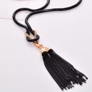 ASOS Black & Gold Tassel Pendant Necklace